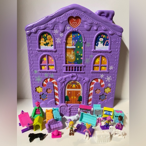 Polly Pocket Christmas Advent Calendar Mini Dolls And Accessory Lot Mattel 2021 - Picture 4 of 8